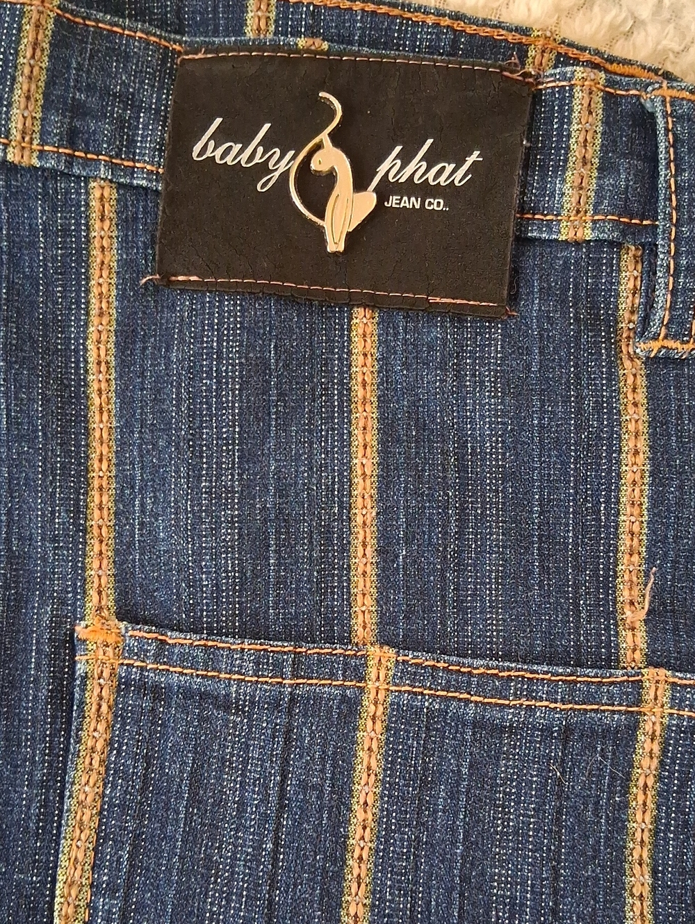 Baby Phat Womes Blue Jeans with Pinstripes 17/18 - Picture 2 of 9